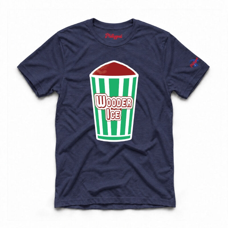 Philadelphia wooder ice philly italian water ice funny navy blue t-shirt from Phillygoat