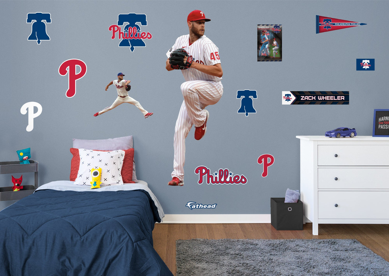 Zack Wheeler - RealBig Collection - Official MLB - Philadelphia Phillies - Reusable Vinyl Wall Decals