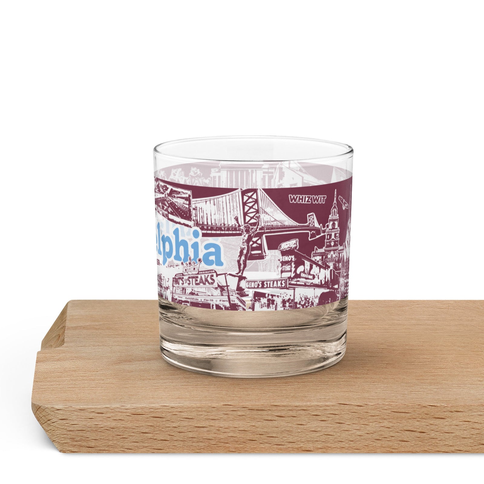 Philadelphia Baseball Rocks Glass