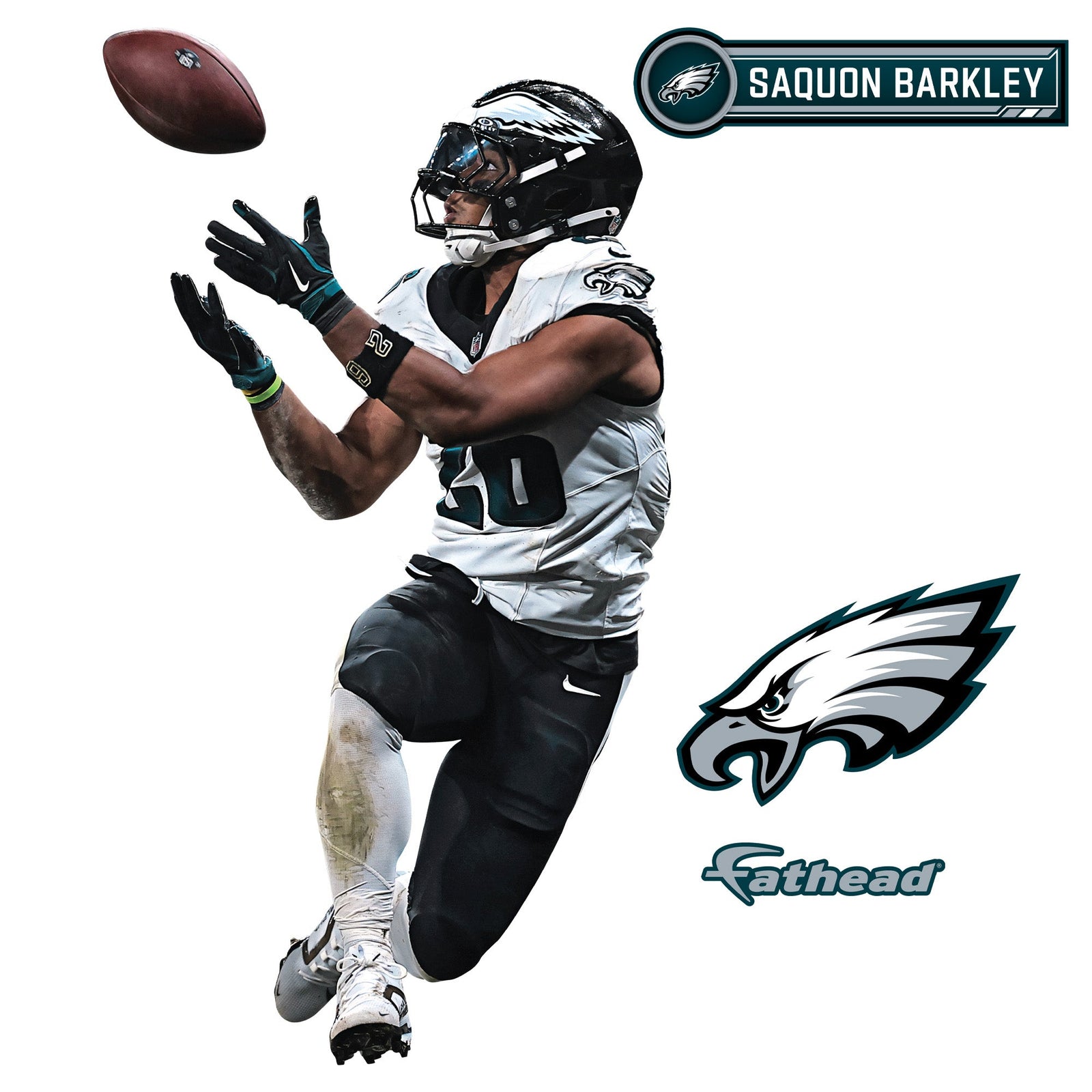 Philadelphia Eagles - RealBig Saquon Barkley Catch Collection - Official NFL - Reusable Vinyl Wall Decals