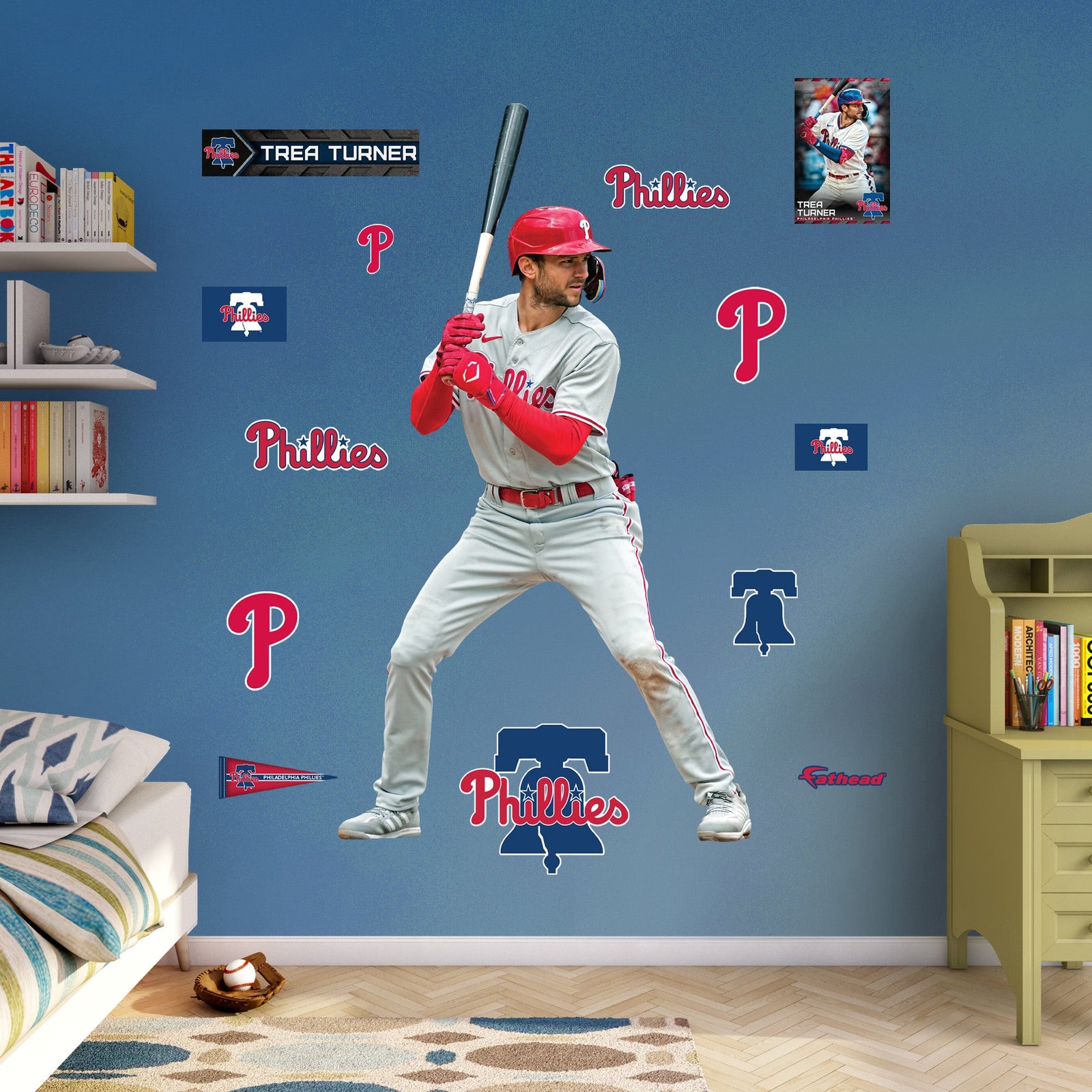 Trea Turner - RealBig Collection - Official MLB - Philadelphia Phillies - Reusable Vinyl Wall Decals