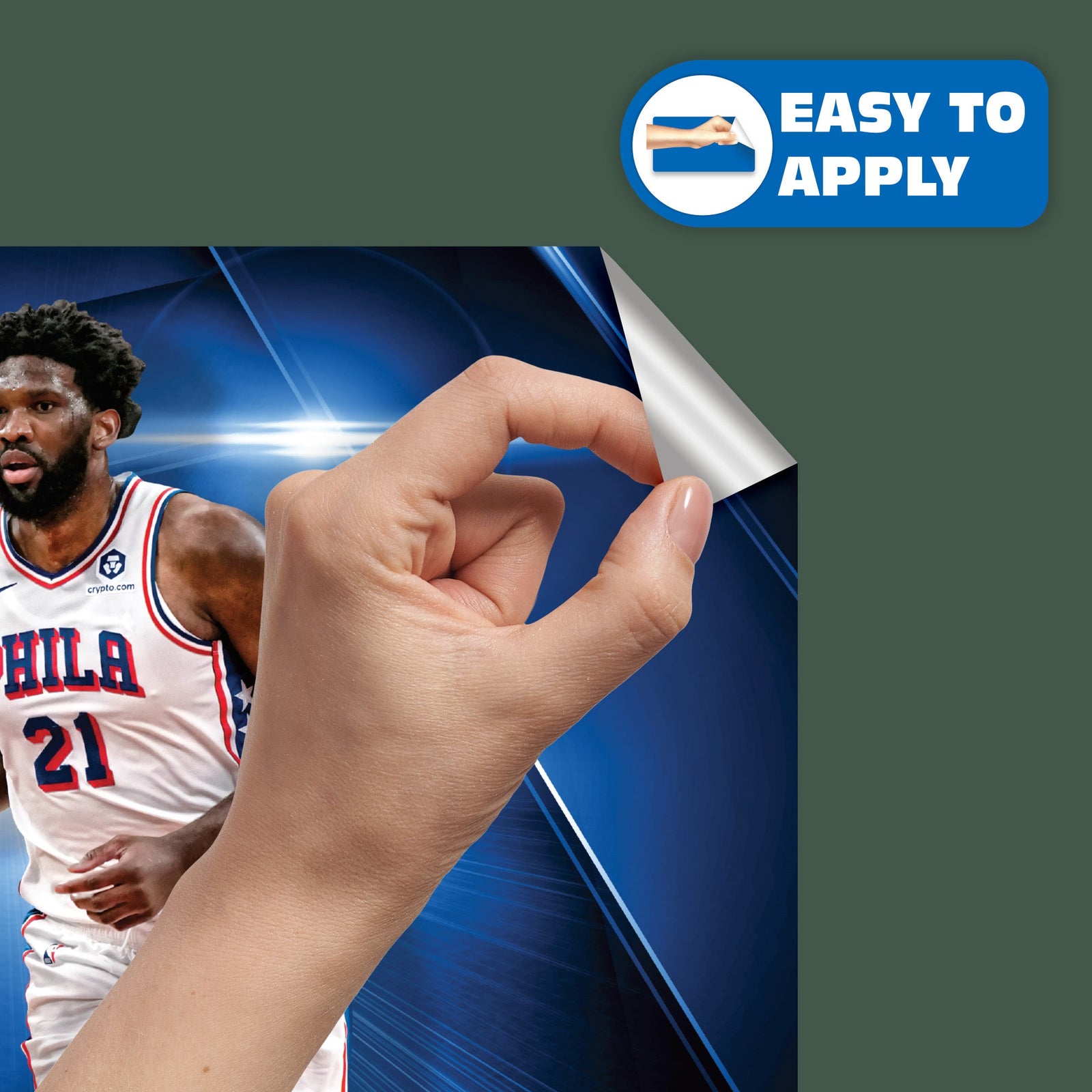 Joel Embiid - RealBig Collection - Official NBA - Philadelphia 76ers - Reusable Vinyl Wall Decals #5