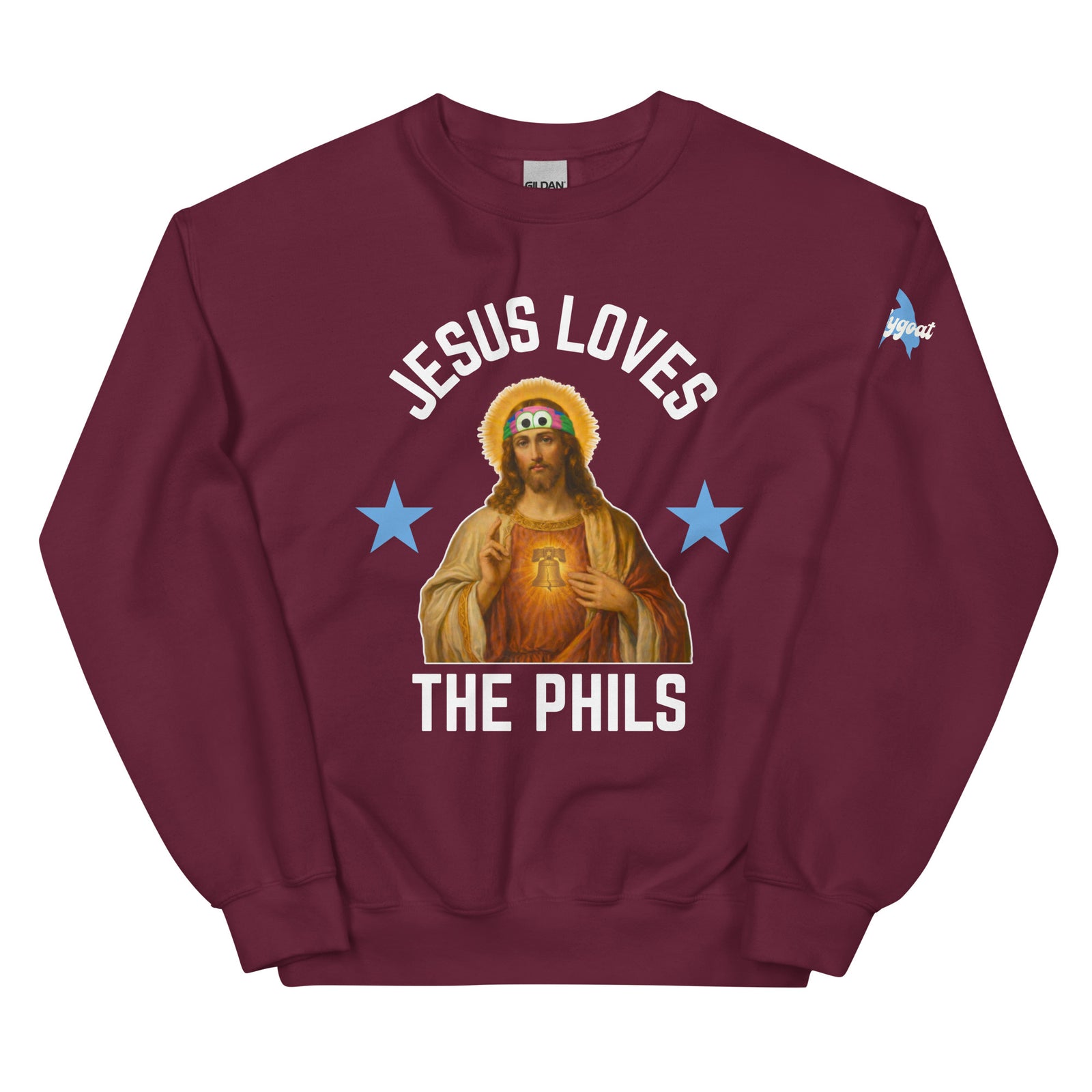 "Jesus Loves the Phils" Sweatshirt by Phillygoat – Philadelphia sports apparel