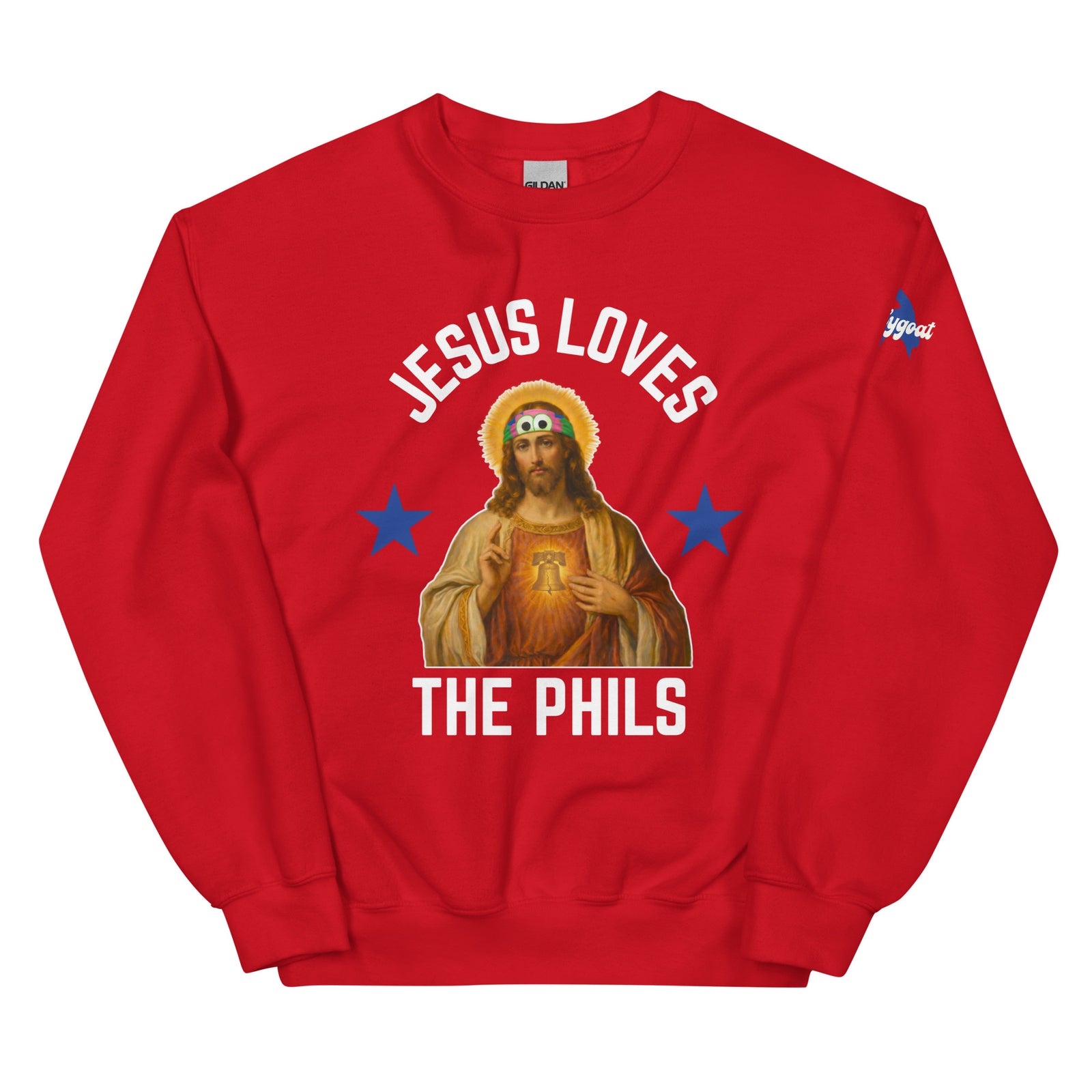 "Jesus Loves the Phils" Sweatshirt by Phillygoat – Philadelphia sports apparel