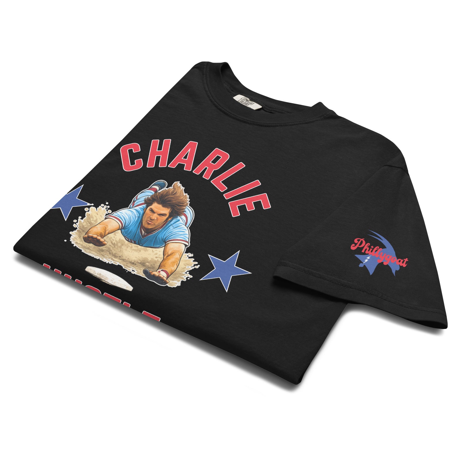 "Charlie Hustle" Comfort Colors Tee by Phillygoat – Philadelphia sports apparel