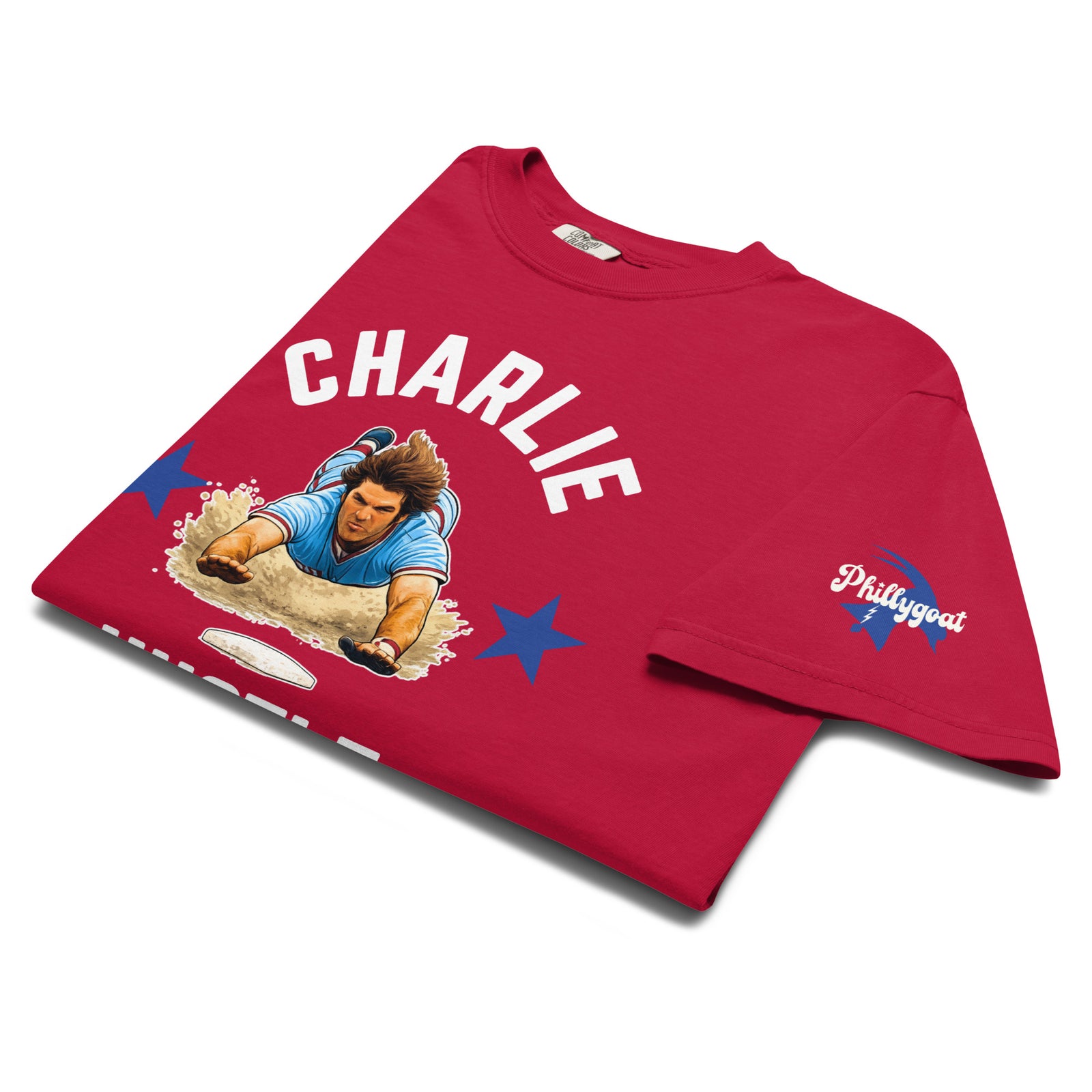"Charlie Hustle" Comfort Colors Tee by Phillygoat – Philadelphia sports apparel