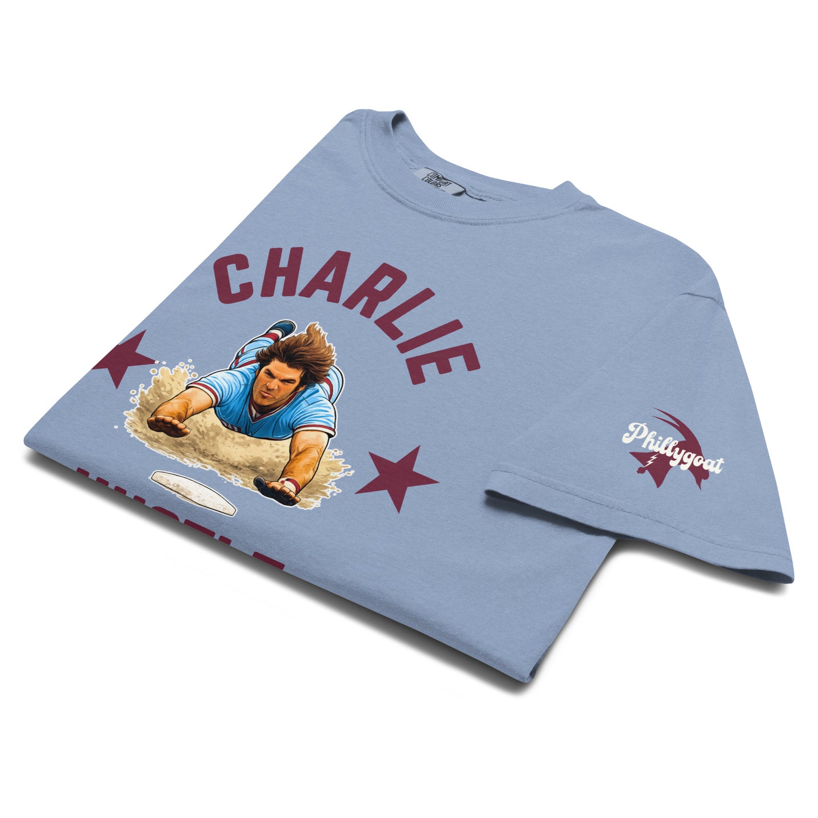 "Charlie Hustle" Comfort Colors Tee by Phillygoat – Philadelphia sports apparel