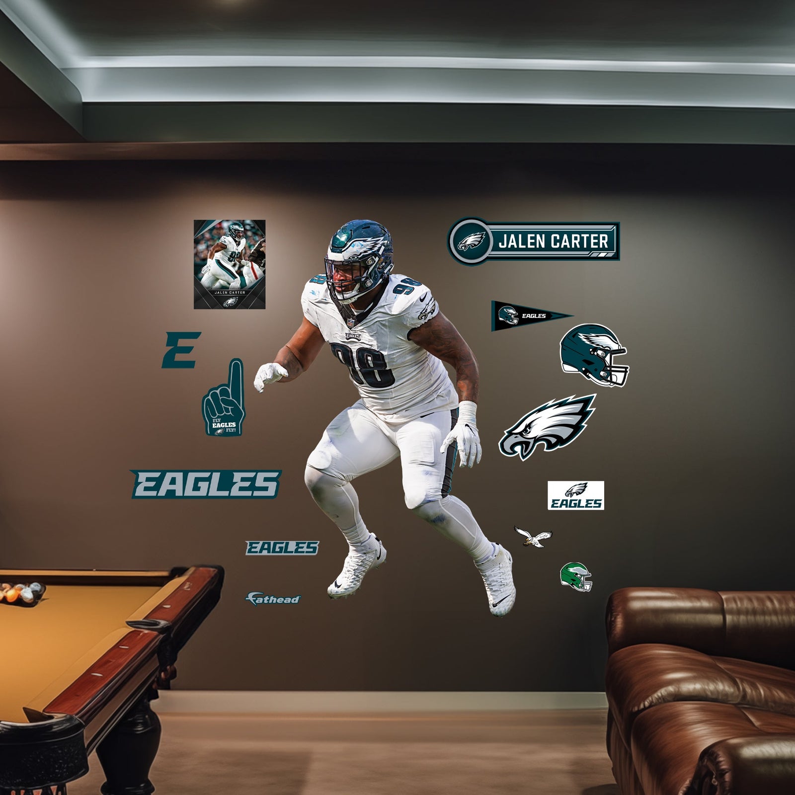 Jalen Carter - RealBig Collection - Official NFL - Philadelphia Eagles - Reusable Vinyl Wall Decals