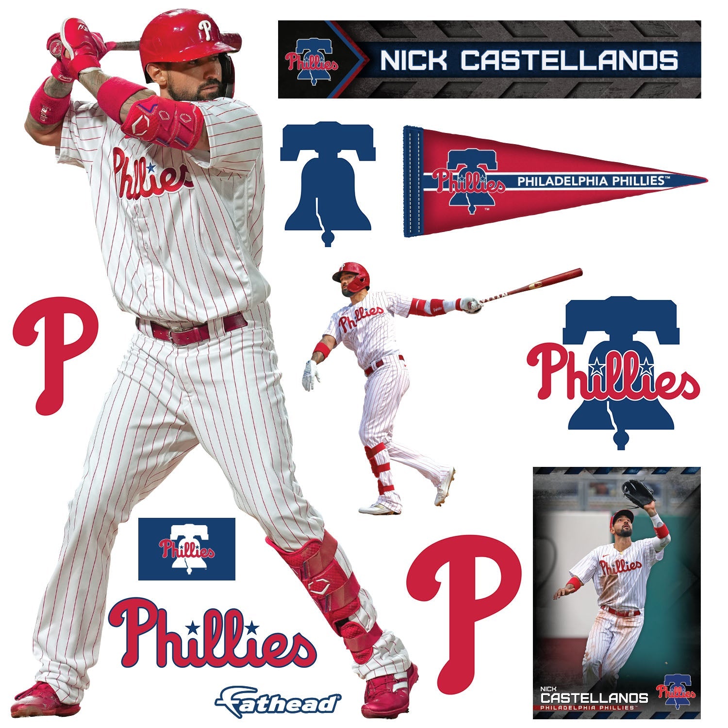 Nick Castellanos - RealBig Collection - Official MLB - Philadelphia Phillies - Reusable Vinyl Wall Decals