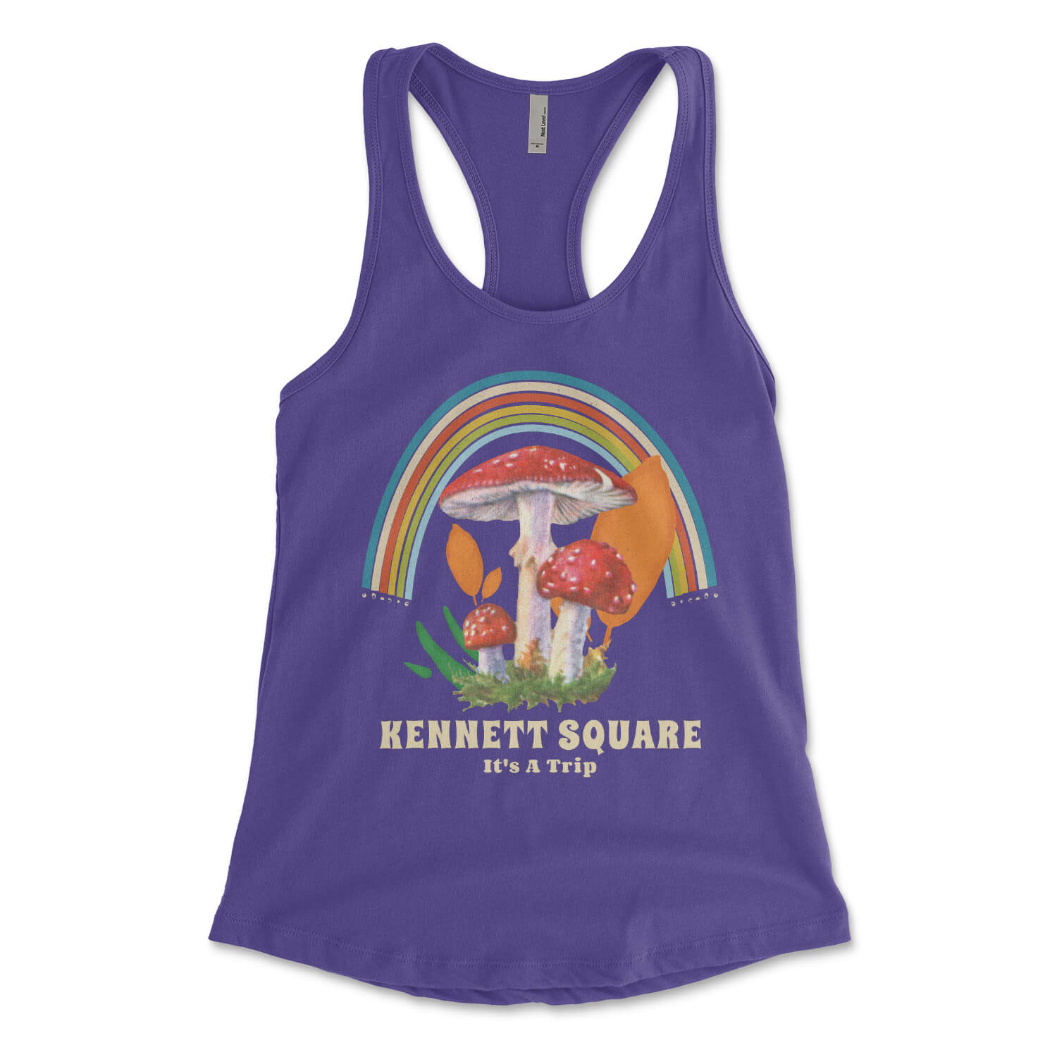 Philadelphia Kennett Square magic mushrooms tripping purple womens racerback tank top from Phillygoat