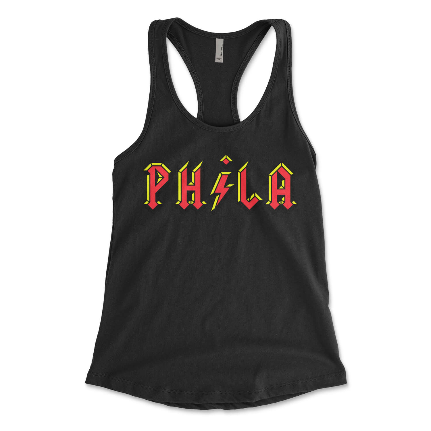 Philadelphia ACDC Phila black womens racerback tank top from Phillygoat