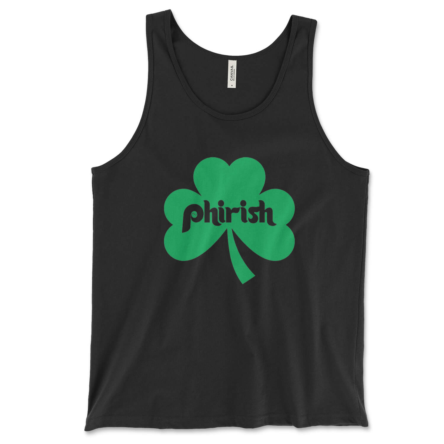 Philadelphia Irish Phirish Philly shamrock st. paddy's day black tank top from Phillygoat