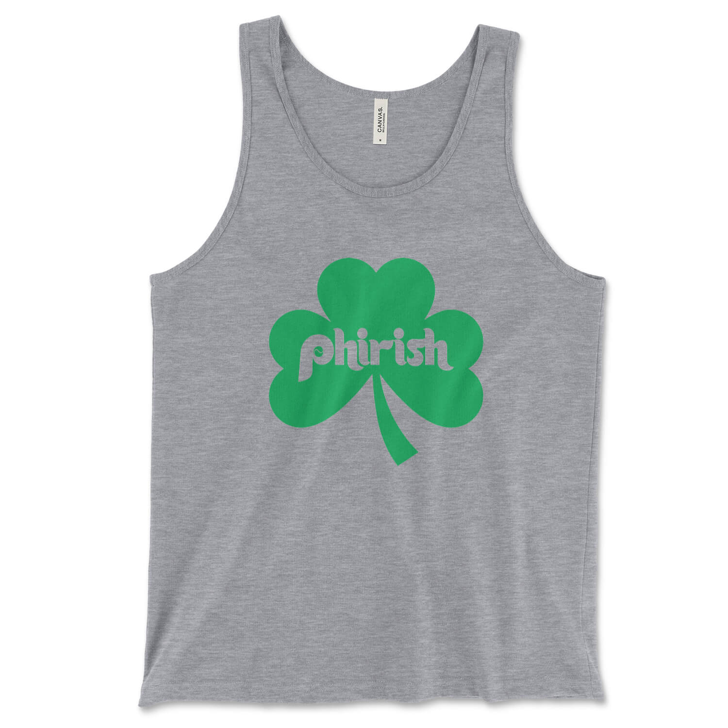 Philadelphia Irish Phirish Philly shamrock st. paddy's day athletic heather grey tank top from Phillygoat