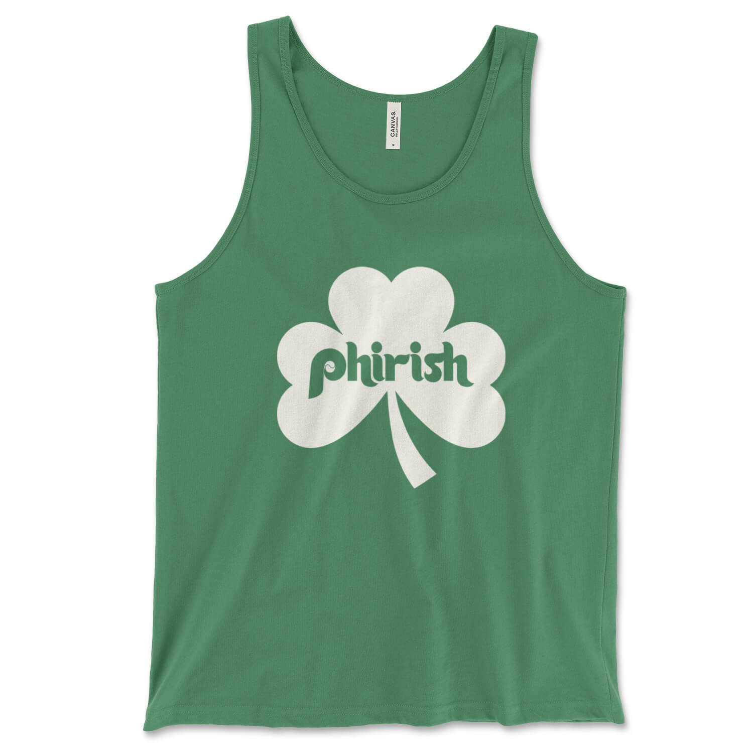 Philadelphia Irish Phirish Philly shamrock kelly green st. paddy's day tank top from Phillygoat
