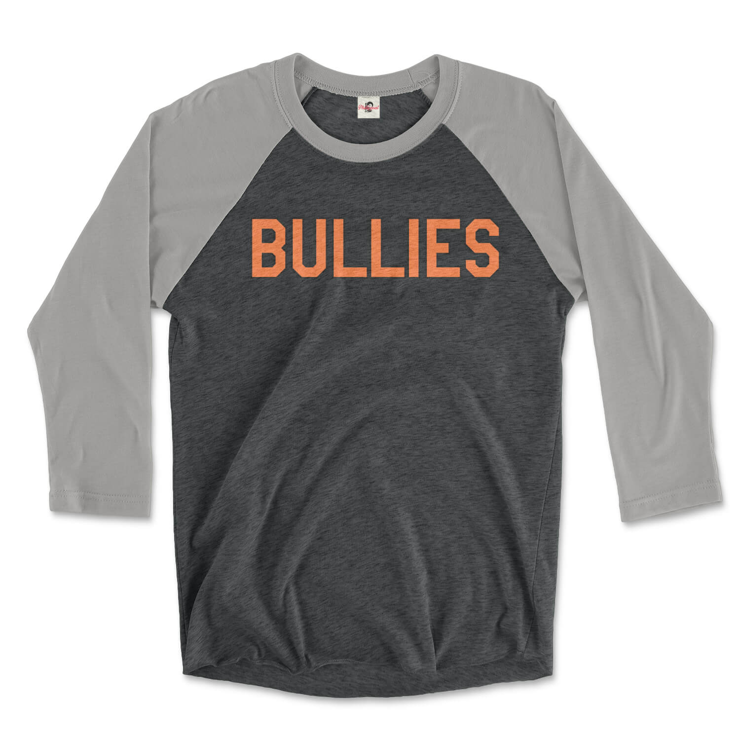 broad street bullies philadelphia flyers premium heather grey and vintage black 3/4 long sleeve raglan tee from phillygoat