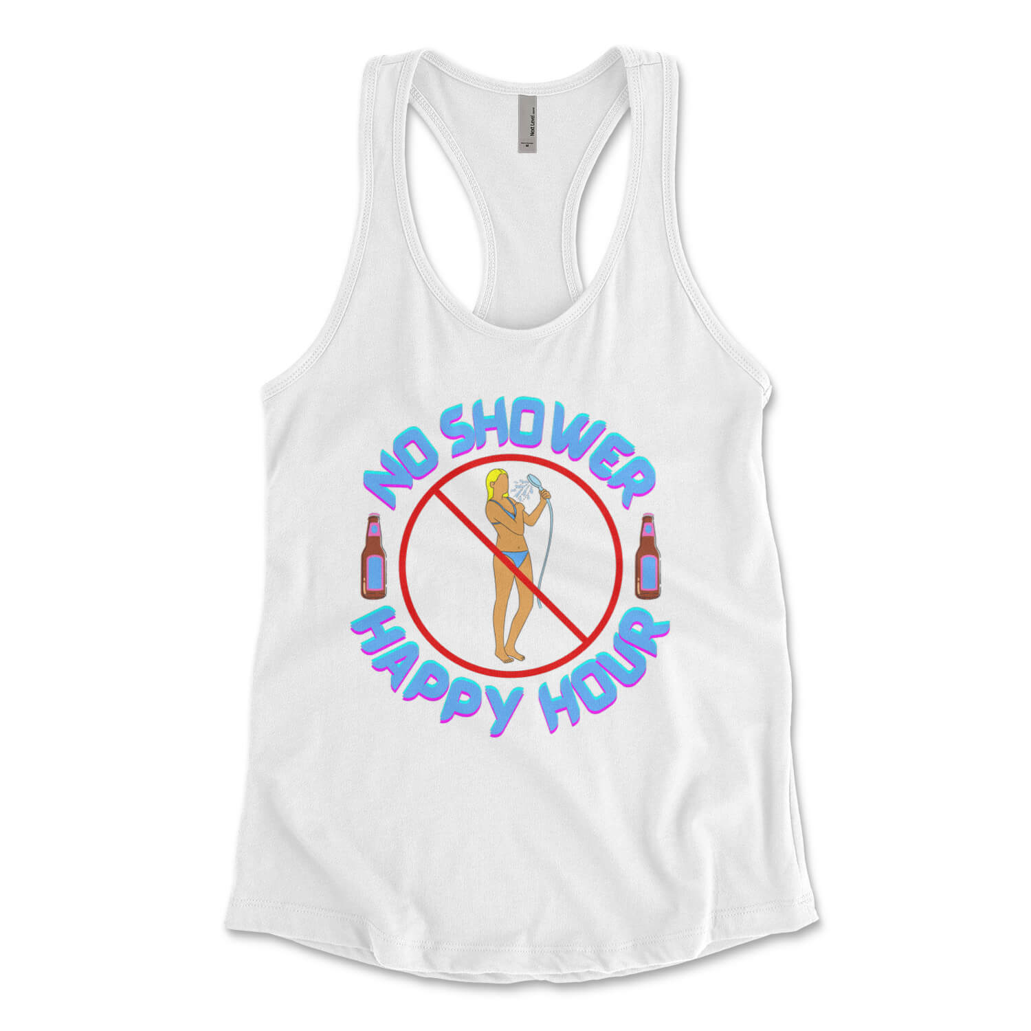 No shower happy hour sea isle city new jersey white womens tank top Phillygoat