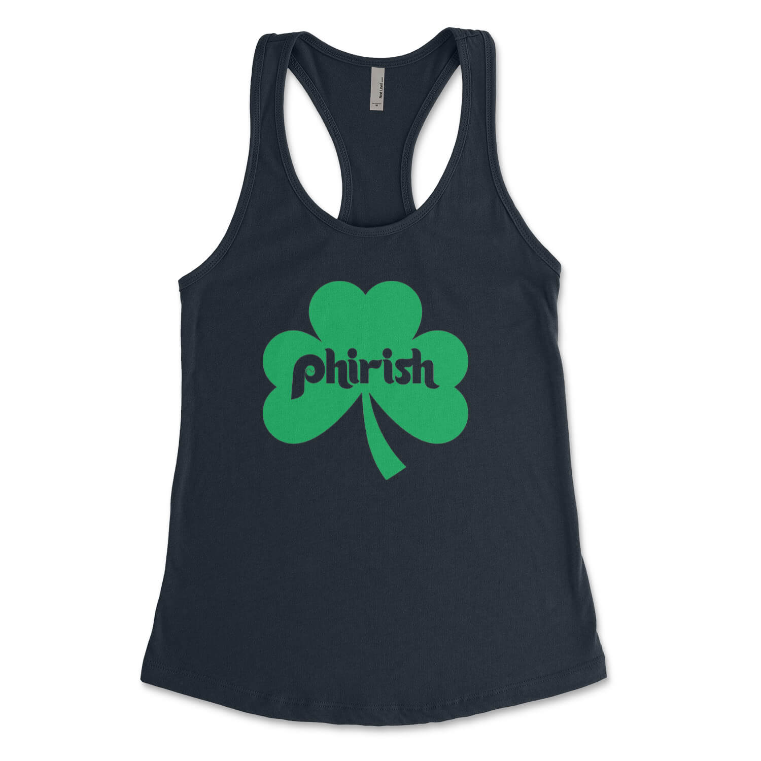 Philadelphia Irish Phirish shamrock st. paddy's day navy blue womens tank top from Phillygoat