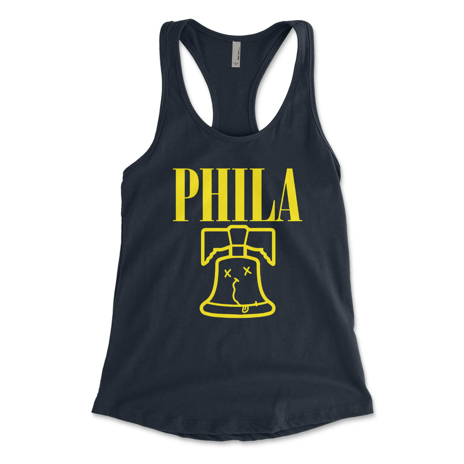 Philadelphia Nirvana midnight navy blue womens racerback tank top from Phillygoat