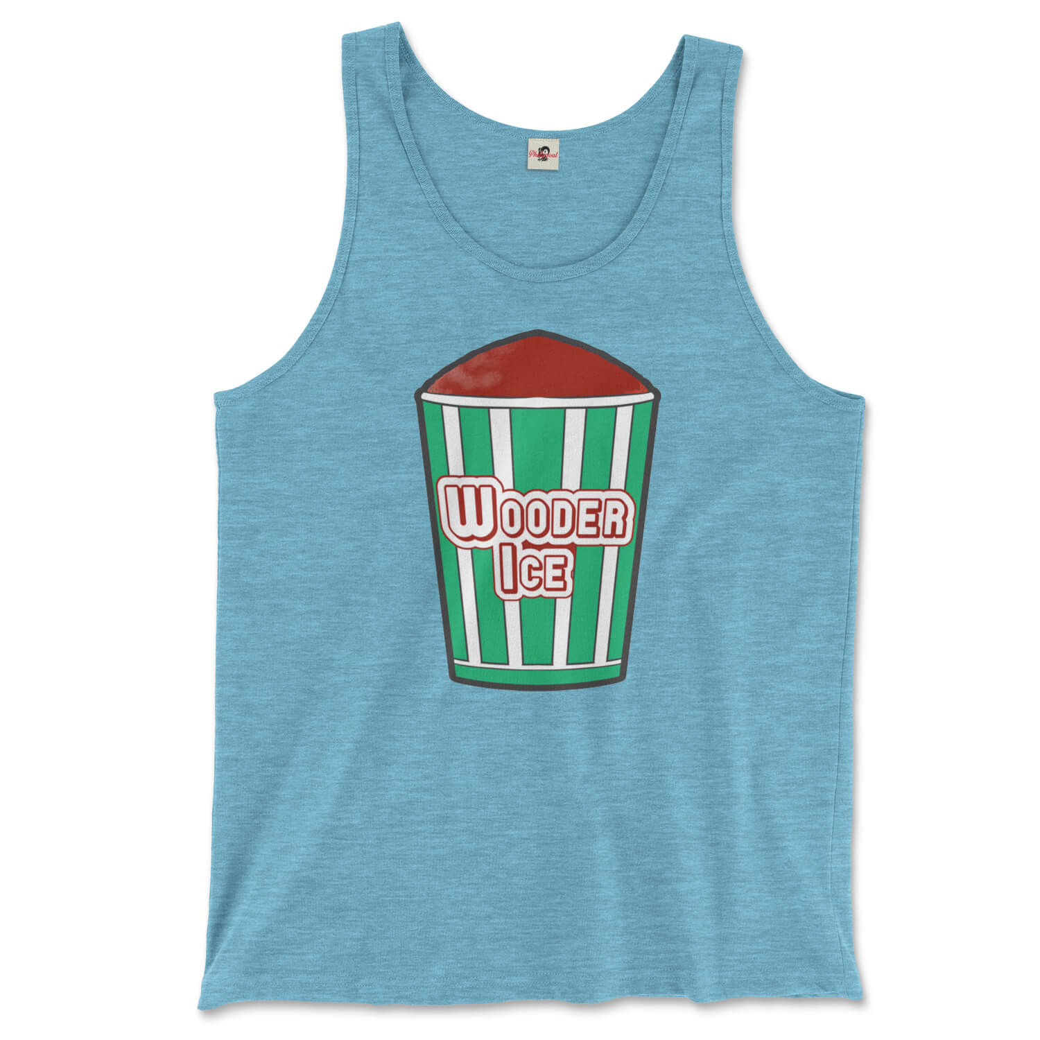 Philadelphia philly cherry italian water wooder ice design on an aqua triblend tank top from Phillygoat