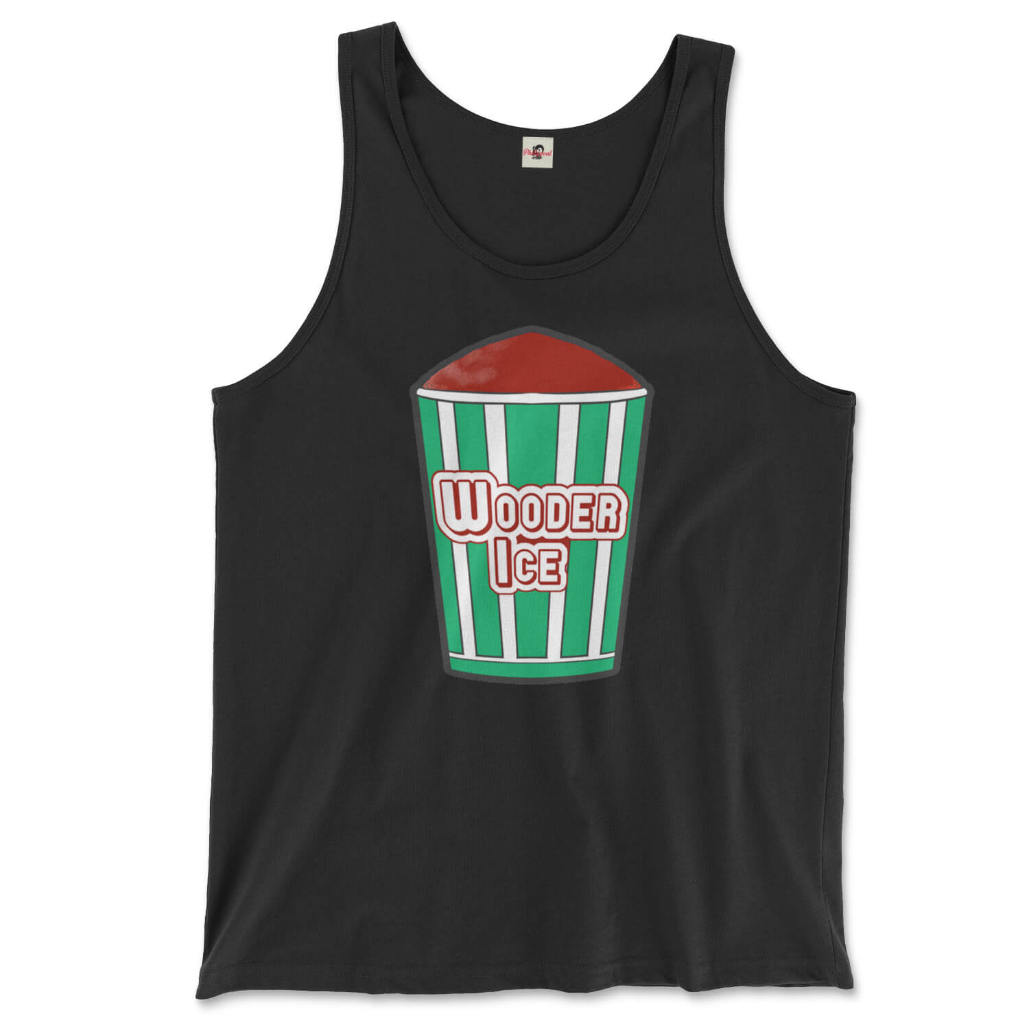 Philadelphia philly cherry italian water wooder ice design on a black tank top from Phillygoat