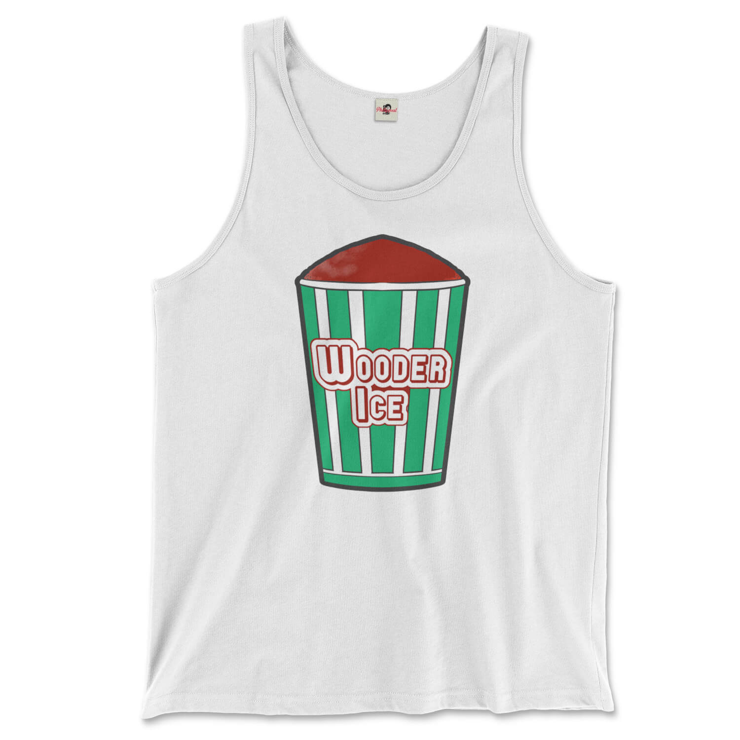 Philadelphia philly cherry italian water wooder ice design on a white tank top from Phillygoat