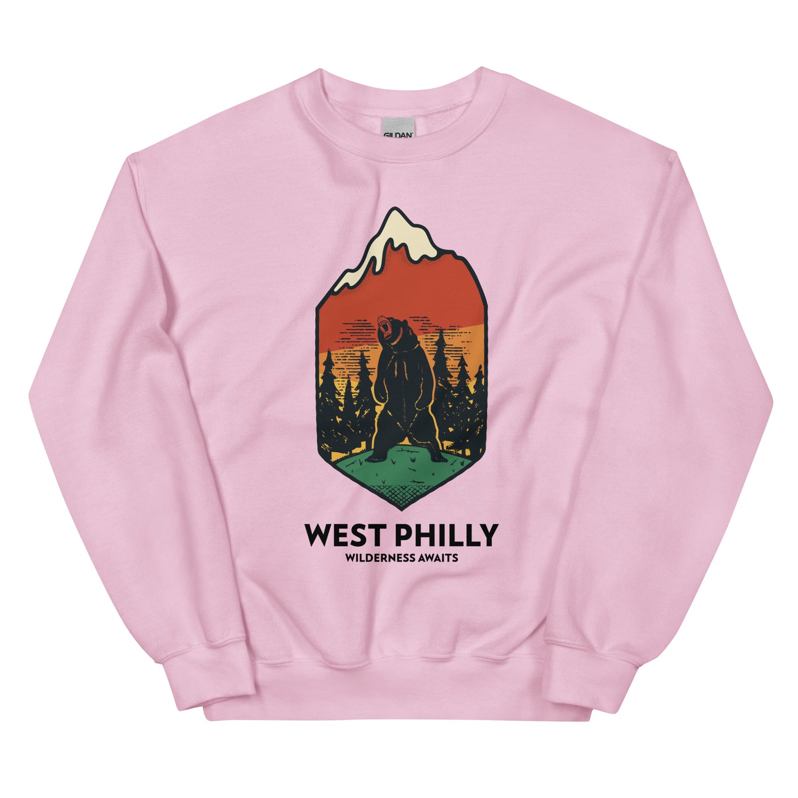 West Philly Wilderness Philadelphia outdoors pink sweatshirt Phillygoat
