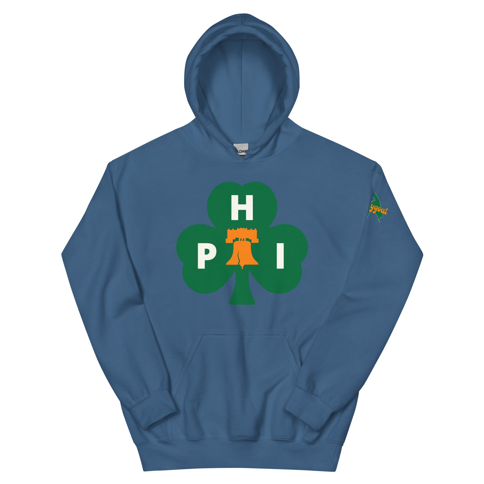 Philadelphia Irish Philly shamrock blue hoodie Phillygoat