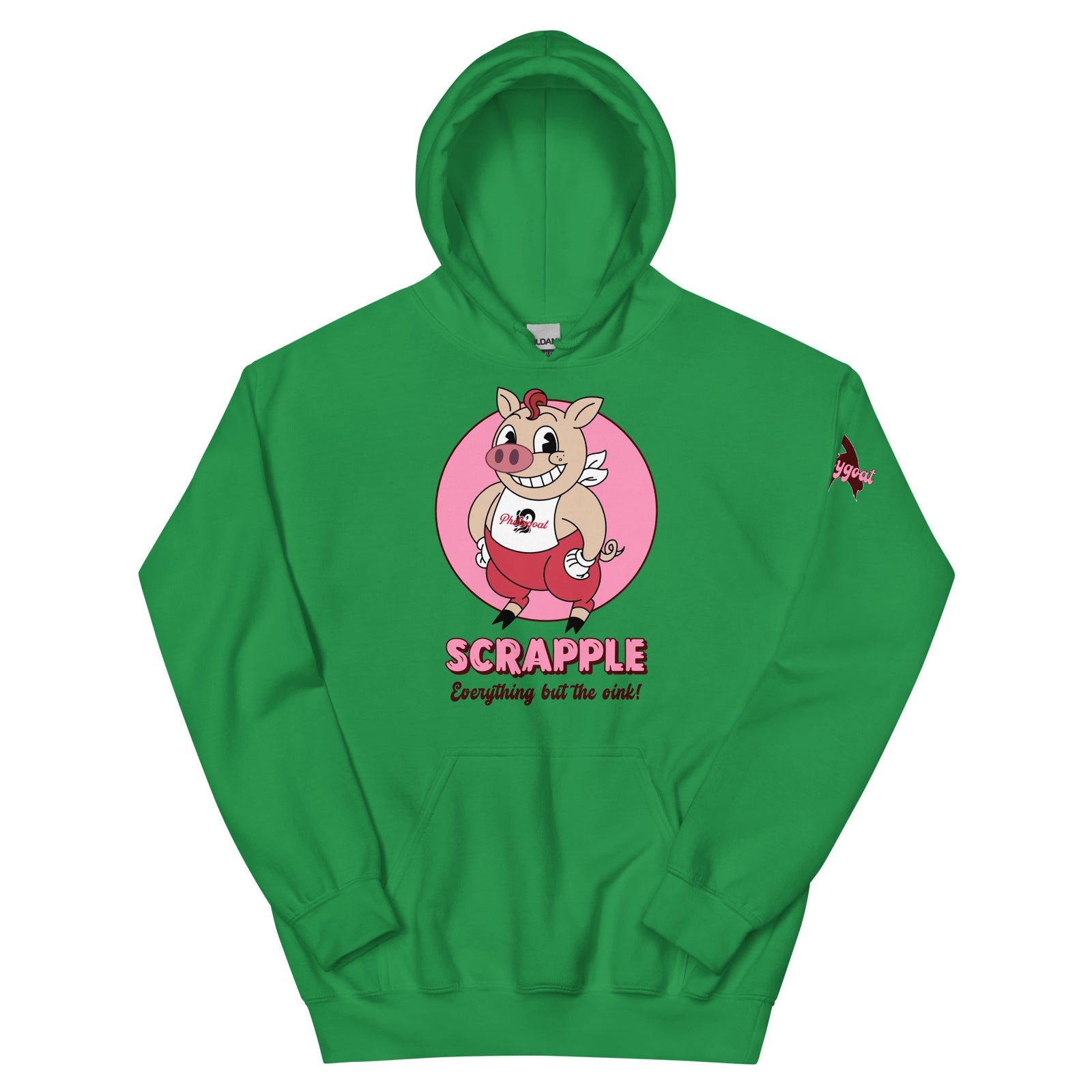Philadelphia scrapple Philly pig irish green hoodie Phillygoat