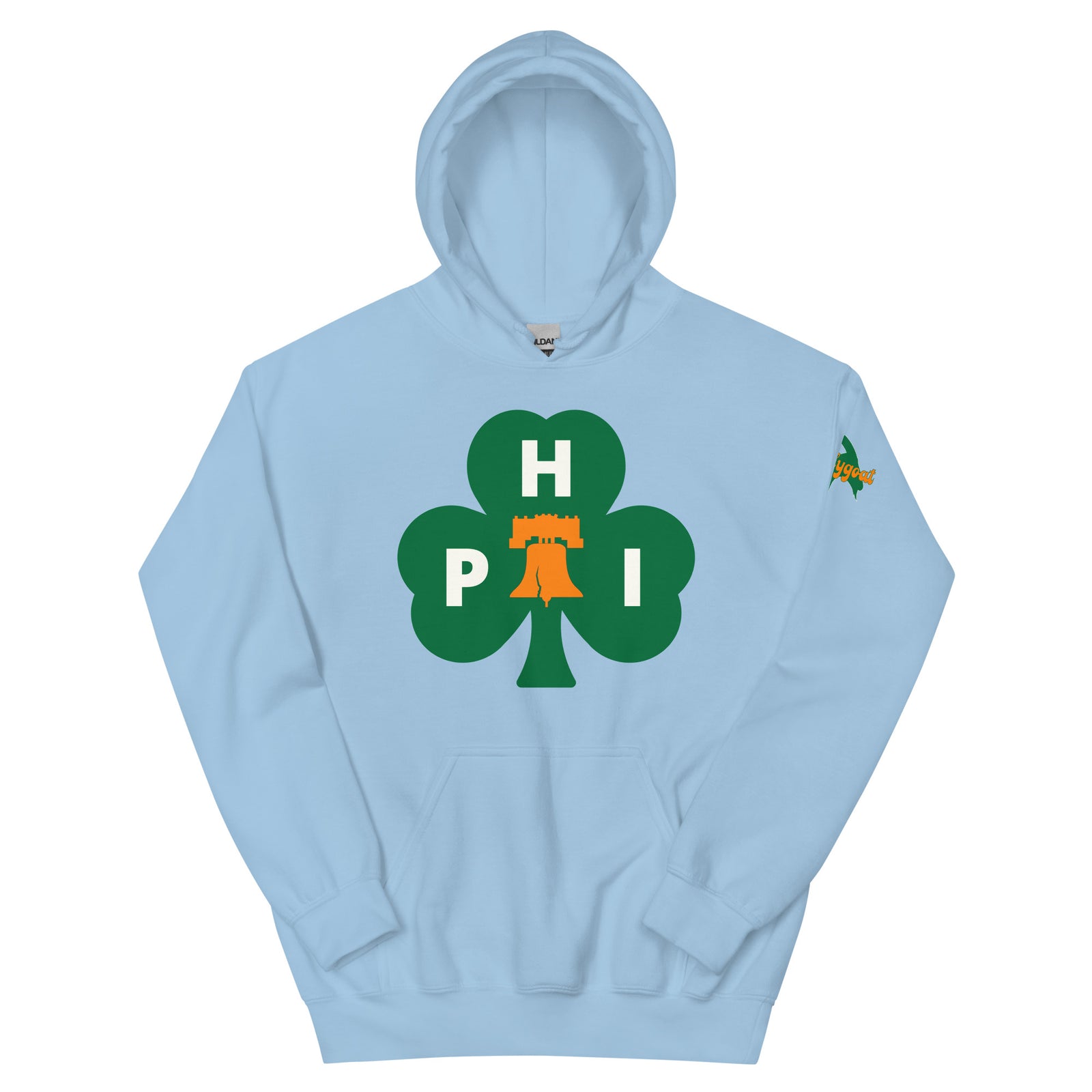 Philadelphia Irish Philly shamrock light blue hoodie Phillygoat