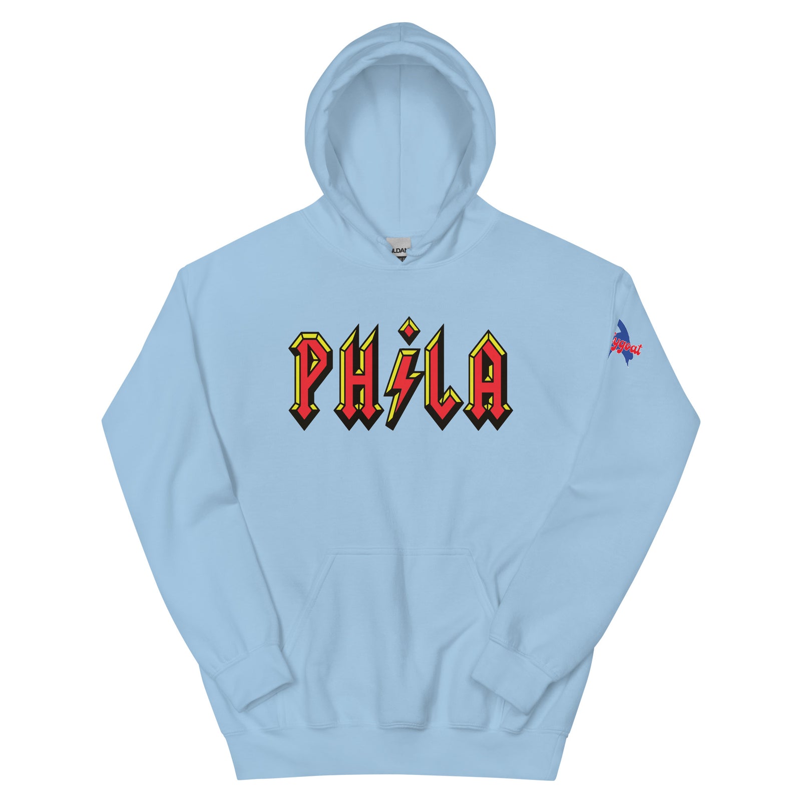Philadelphia Phila ACDC High Voltage light blue hoodie Phillygoat