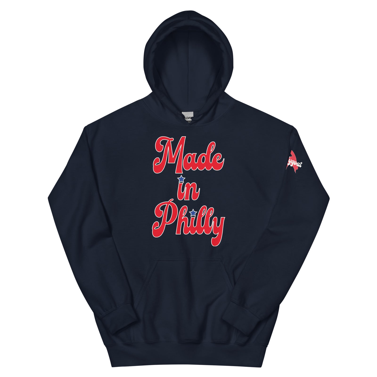 Made in Philly Philadelphia navy hoodie Phillygoat