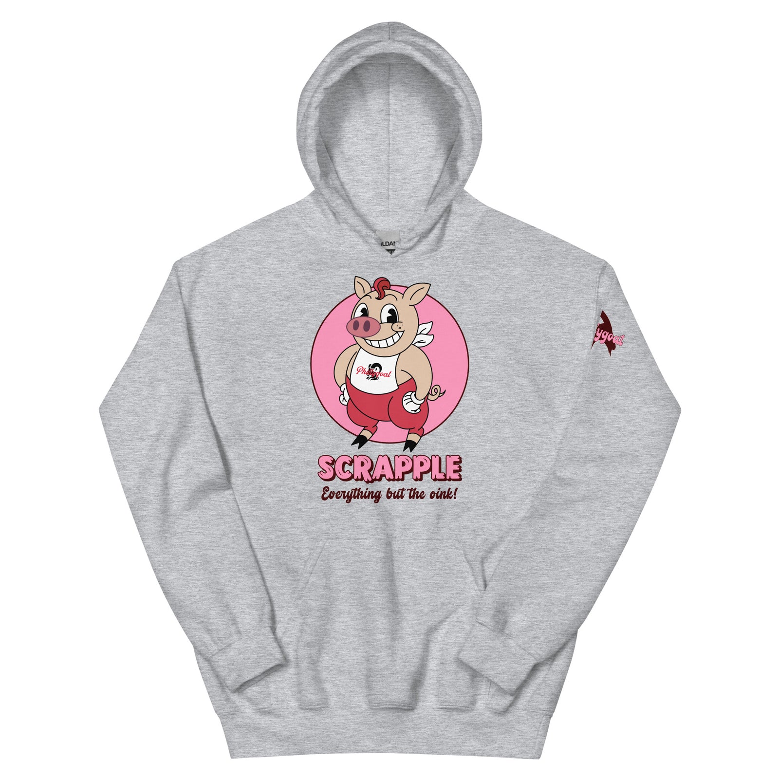 Philadelphia scrapple Philly pig sport grey hoodie Phillygoat