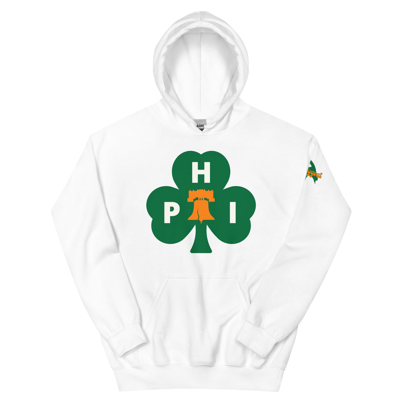 Philadelphia Irish Philly shamrock white hoodie Phillygoat