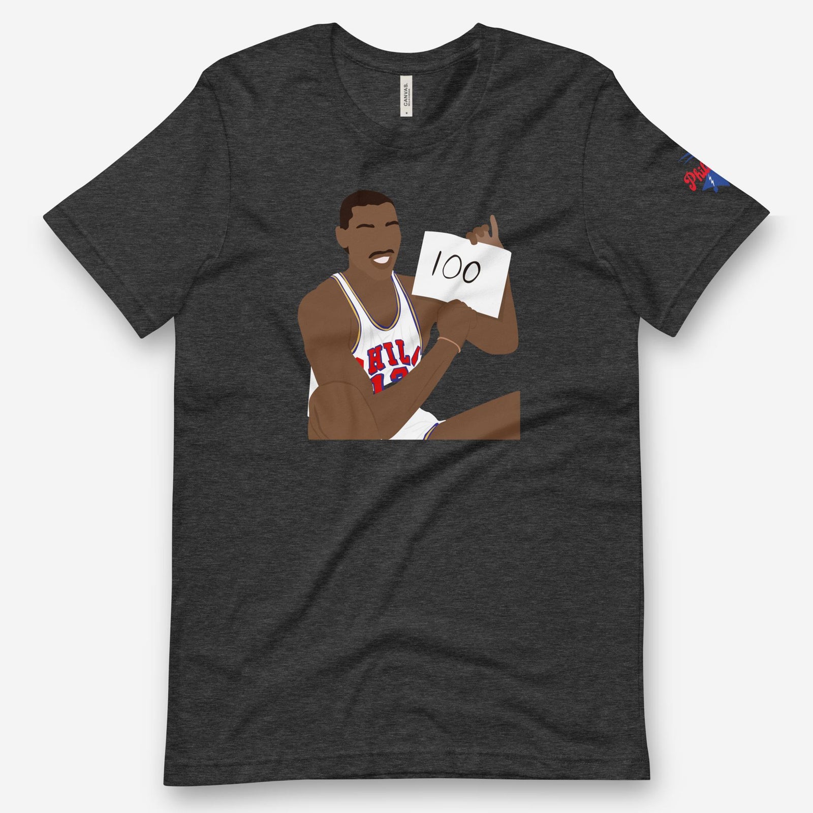 "Wilt Scores 100 Points" Tee meta-size-chart-bella-canvas-3001-sizing-chart by Phillygoat – Philadelphia sports apparel