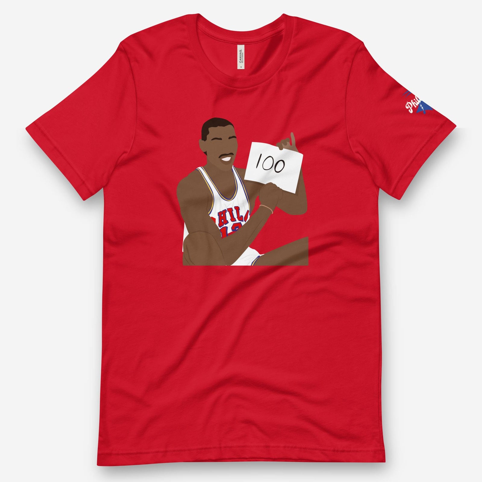 "Wilt Scores 100 Points" Tee meta-size-chart-bella-canvas-3001-sizing-chart by Phillygoat – Philadelphia sports apparel