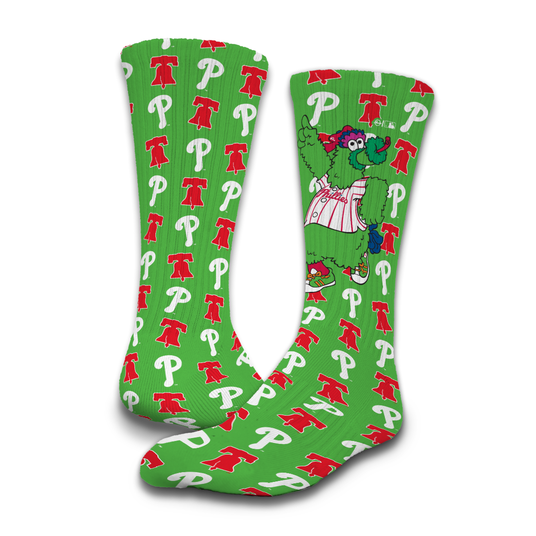 "Philadelphia Phillies - Phillie Phanatic 2-Pack" Lifestyle Crew Socks