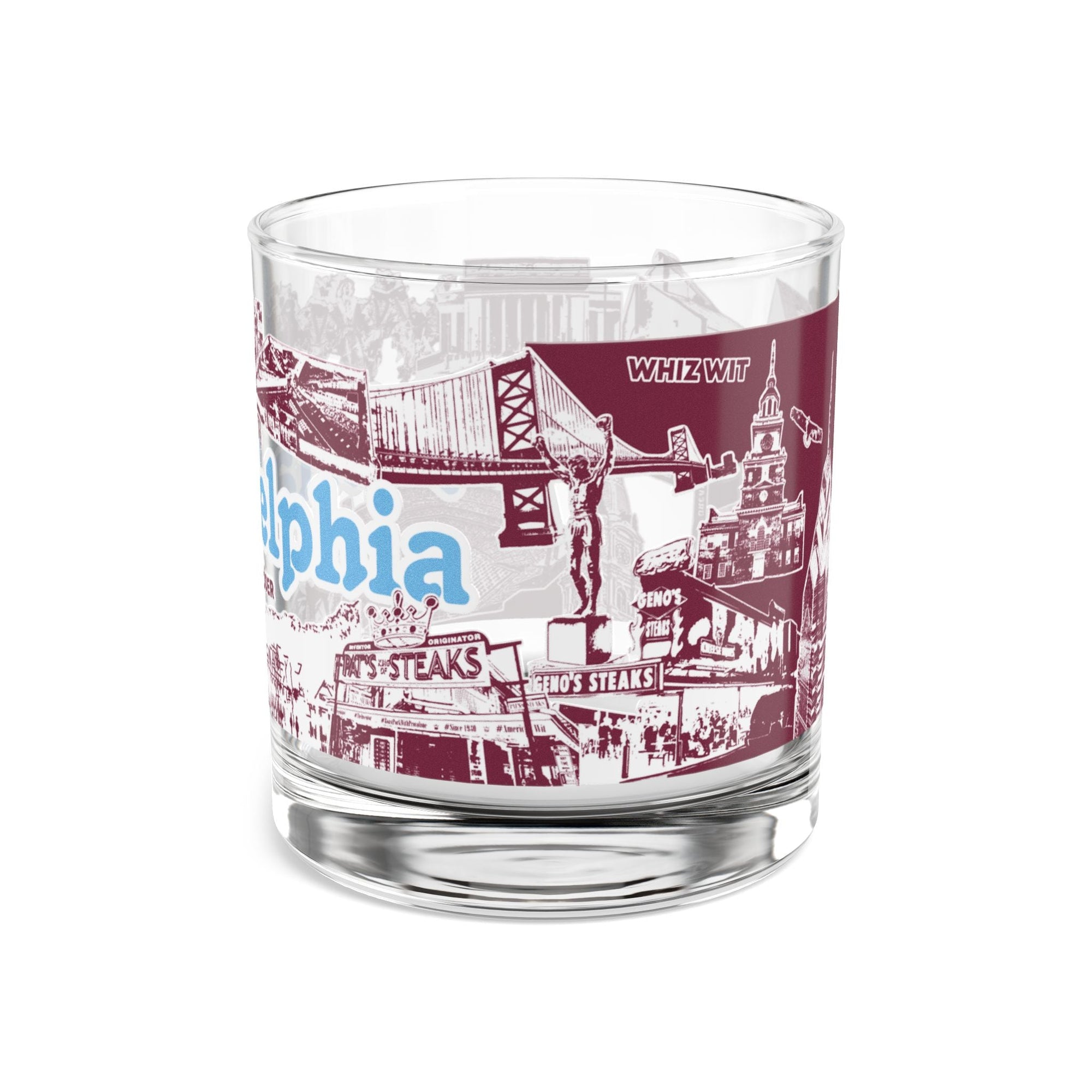 "Philadelphia Baseball" 10oz Whiskey Rocks Glass