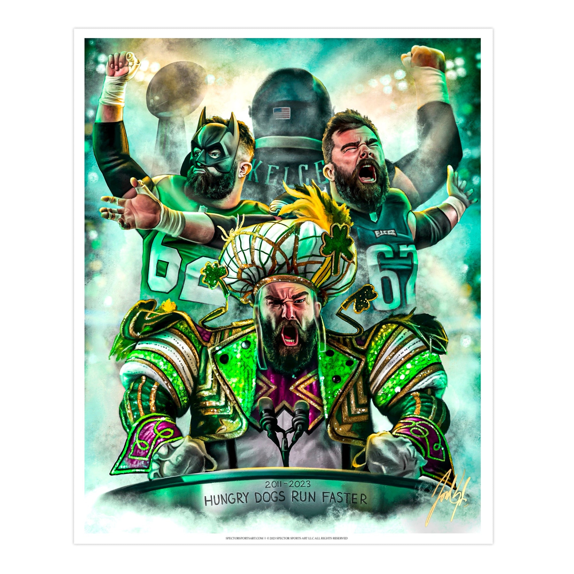 "Jason Kelce 'HUNGRY DOGS'" Art Piece