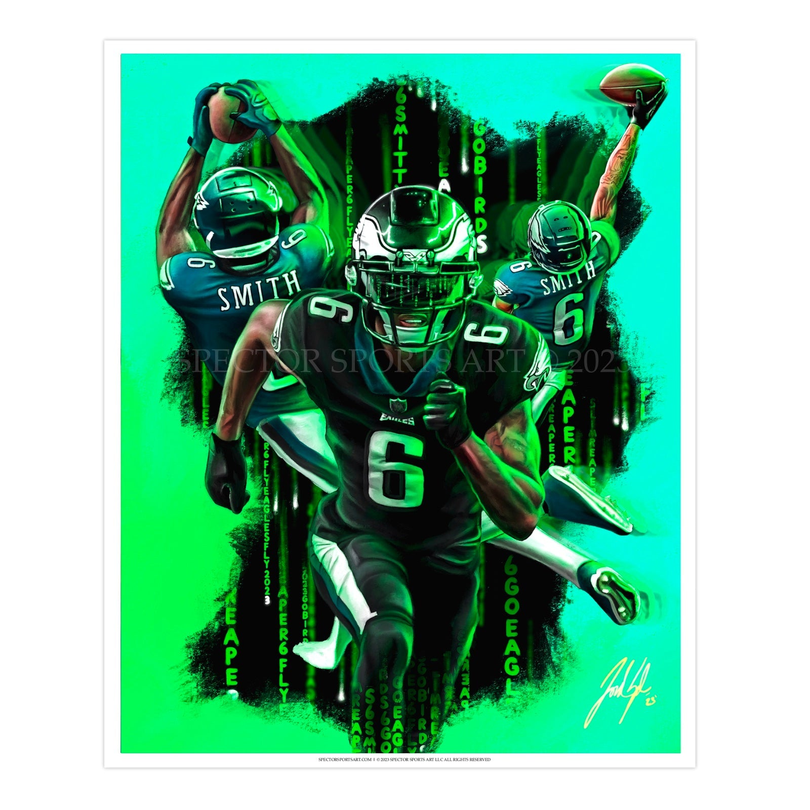 "Devonta Smith 'KEEP PUSHING'" Art Piece