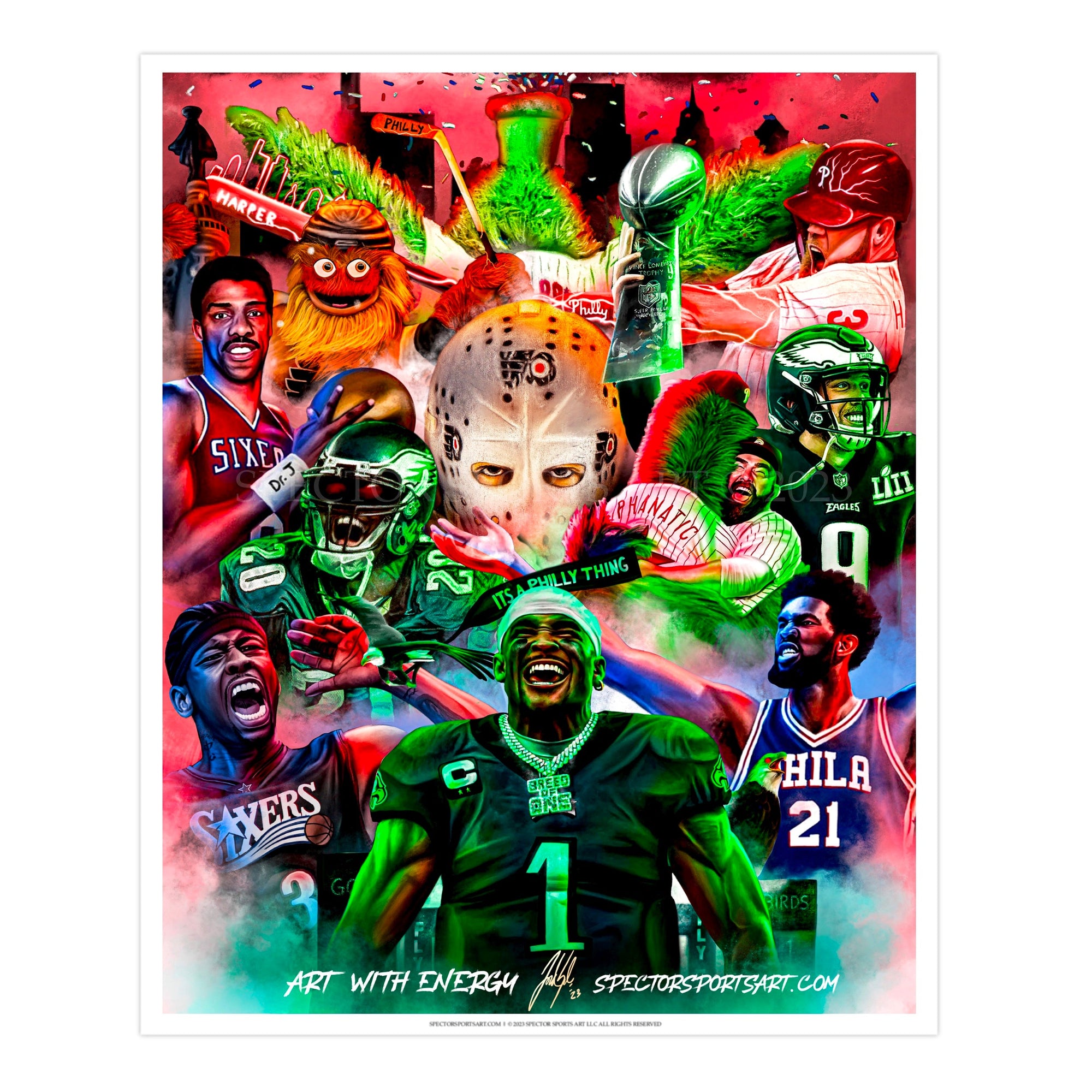 "Philly Sports 'ART WITH ENERGY'" Art Piece