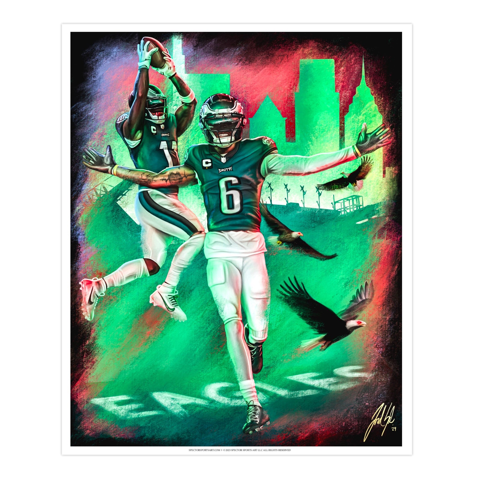 "Devonta Smith & AJ Brown 'DUPLEX'" Art Piece
