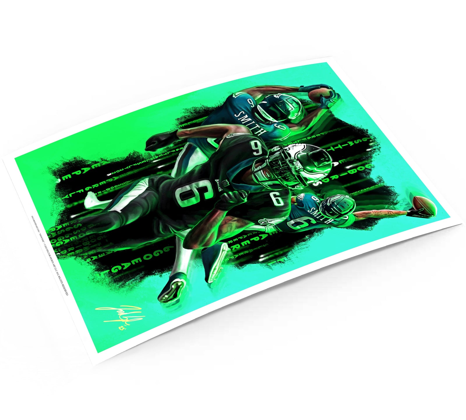 "Devonta Smith 'KEEP PUSHING'" Art Piece