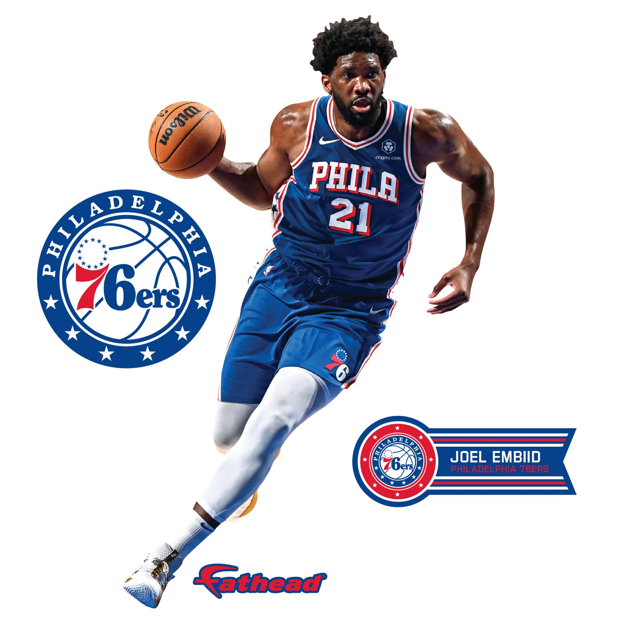 Joel Embiid - RealBig Collection - Official NBA - Philadelphia 76ers - Reusable Vinyl Wall Decals #5