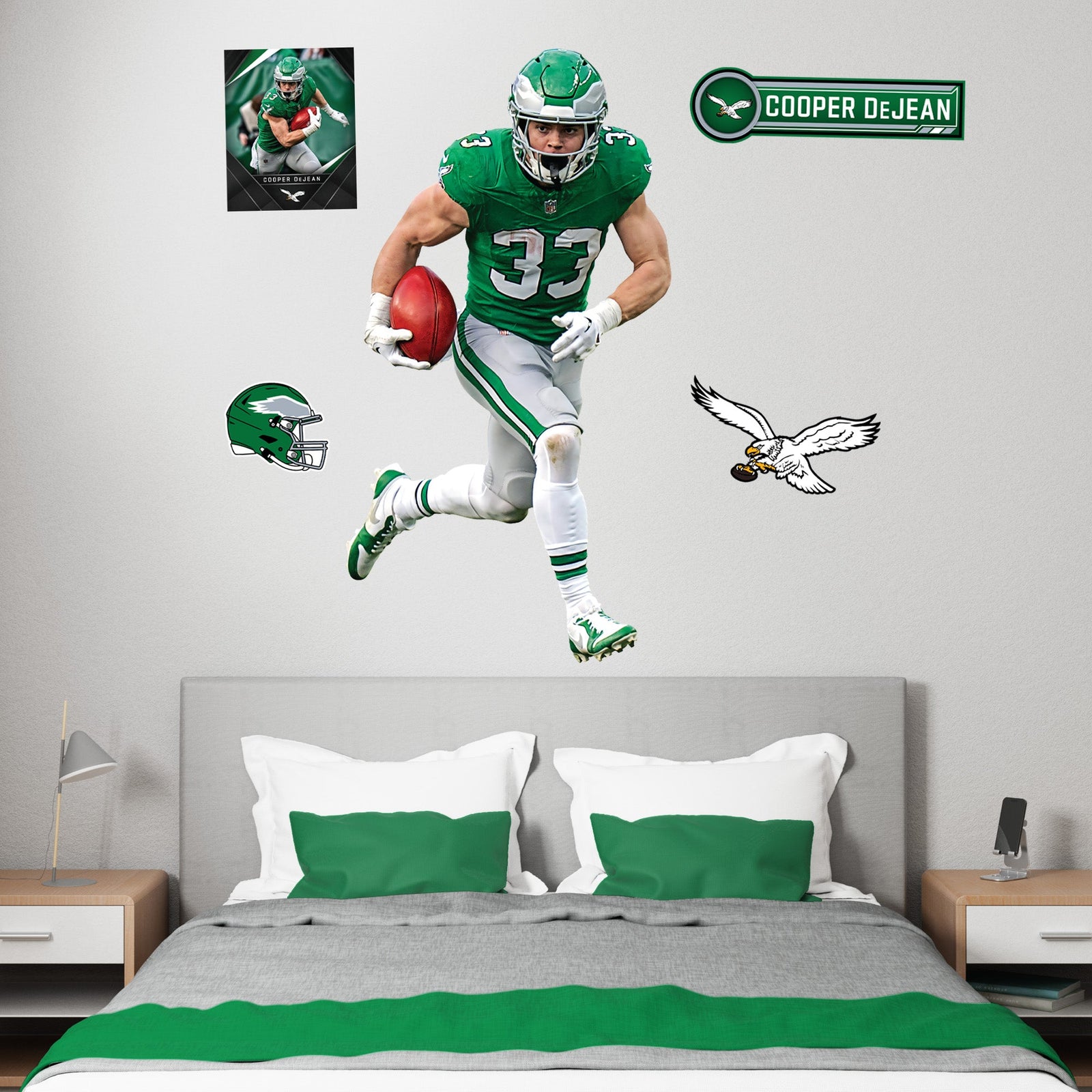 Cooper DeJean - RealBig Collection - Official NFL - Philadelphia Eagles - Reusable Vinyl Wall Decals