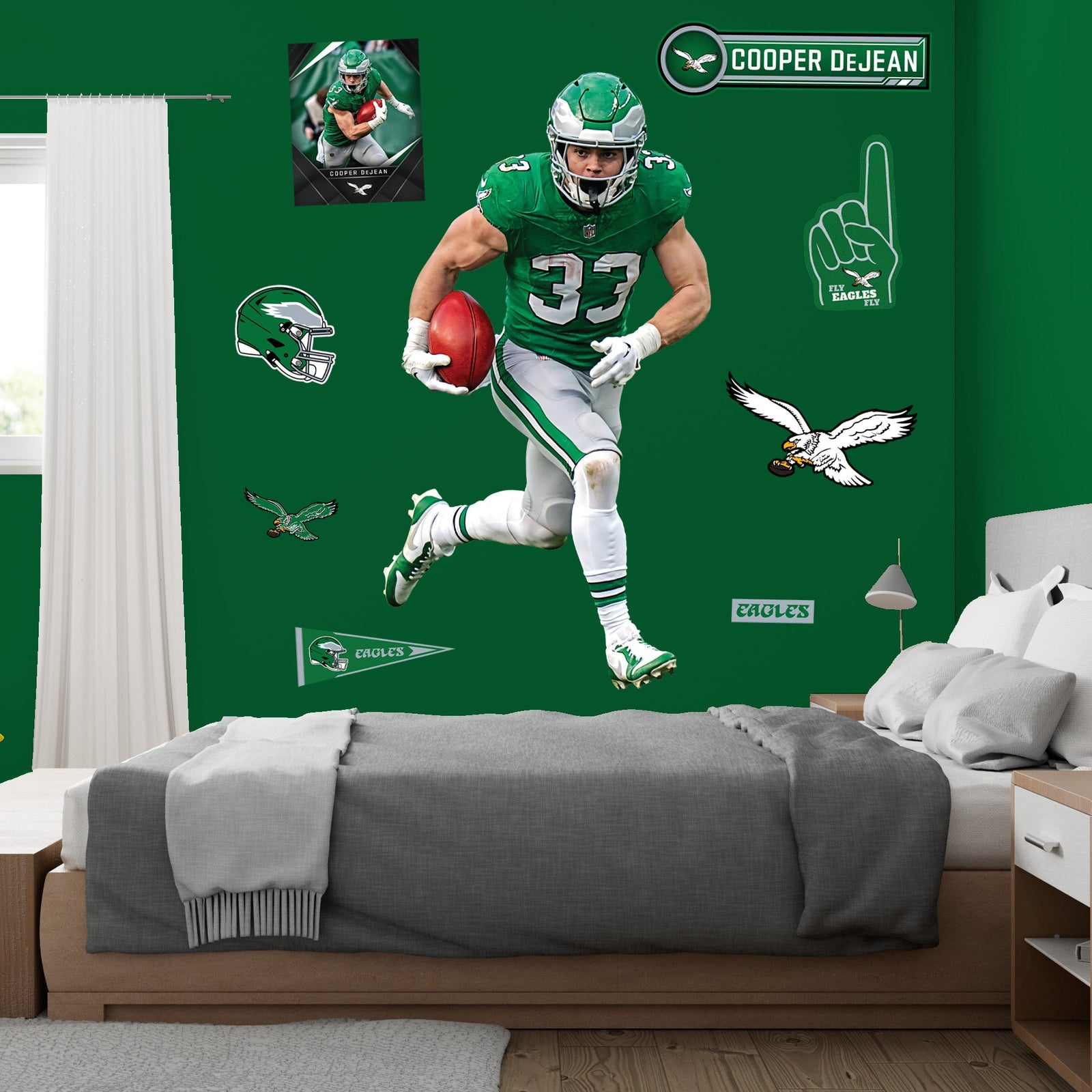 Cooper DeJean - RealBig Collection - Official NFL - Philadelphia Eagles - Reusable Vinyl Wall Decals