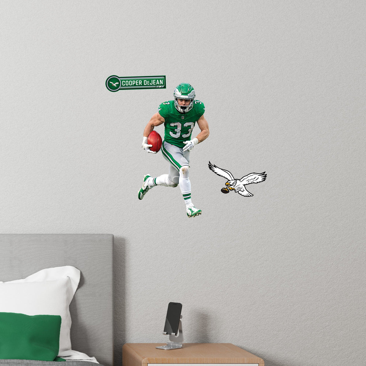 Cooper DeJean - RealBig Collection - Official NFL - Philadelphia Eagles - Reusable Vinyl Wall Decals