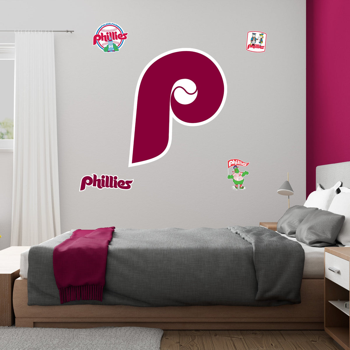 Philadelphia Phillies - RealBig Classic Logo Collection - Official MLB - Reusable Vinyl Wall Decals