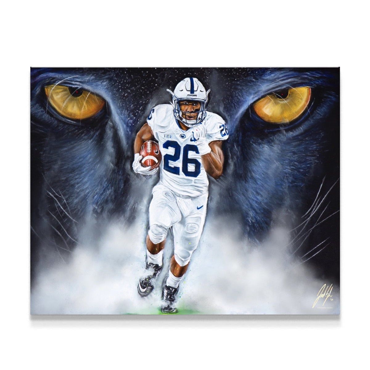 "Saquon Barkley Penn State 'A LIONS BARK'" Art Piece