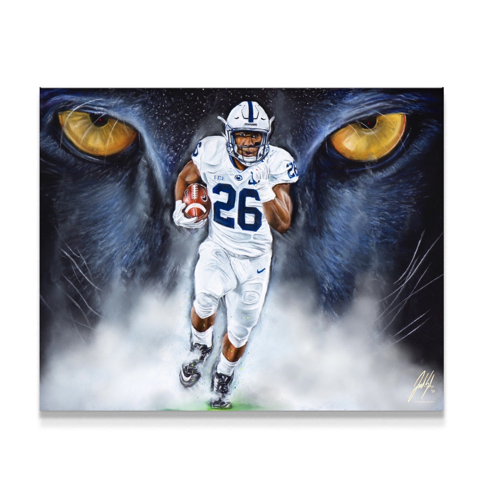 "Saquon Barkley Penn State 'A LIONS BARK'" Art Piece