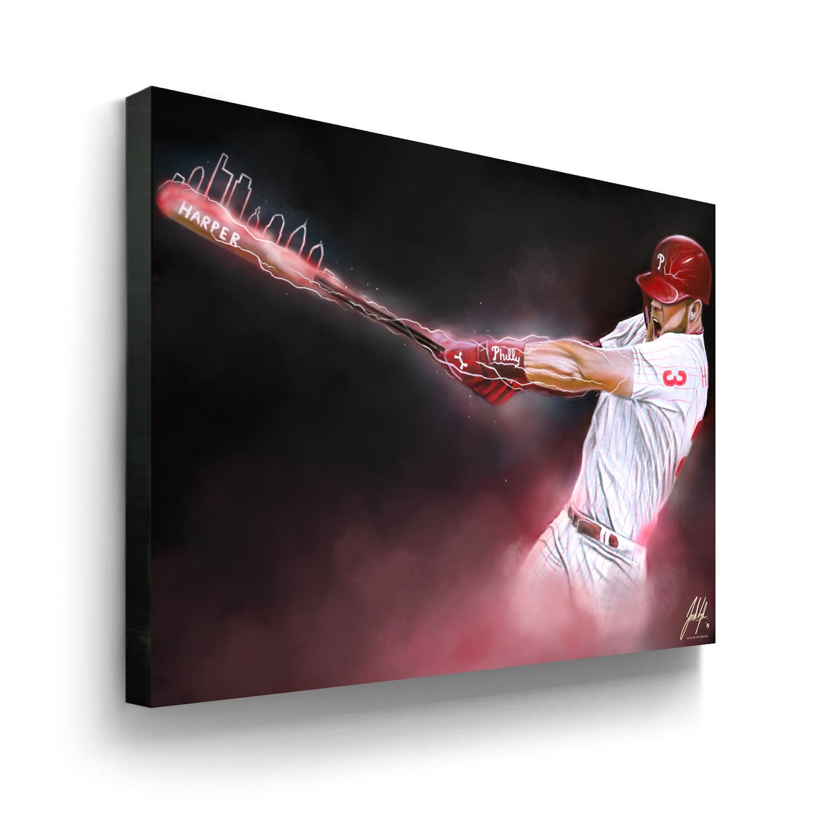 "Phillies Bryce Harper 'PHULLY LOADED'" Art Piece